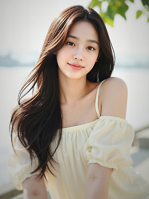 JPG 편집이미지 응시 여자 잎 한명 미소 상반신 성인 햇빛 뷰티 뷰티풀 청순 의료성형뷰티 성인여자한명만 편집실사 오프숄더 AI인물포토 AI콘텐츠 식물 1 시선 컨셉 상의 표정 사람 태양 CG 여자한명만 성인여자만 파일형식 AI포토