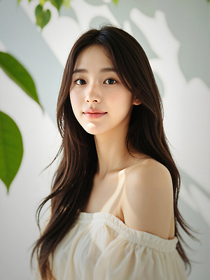 JPG 편집이미지 응시 여자 잎 그림자 한명 미소 상반신 성인 햇빛 뷰티 뷰티풀 청순 의료성형뷰티 성인여자한명만 편집실사 오프숄더 AI인물포토 AI콘텐츠 식물 1 시선 컨셉 상의 표정 사람 태양 CG 여자한명만 성인여자만 파일형식 AI포토