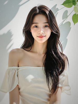 JPG 편집이미지 응시 여자 잎 그림자 한명 미소 상반신 성인 햇빛 뷰티 뷰티풀 청순 의료성형뷰티 성인여자한명만 편집실사 오프숄더 AI인물포토 AI콘텐츠 식물 1 시선 컨셉 상의 표정 사람 태양 CG 여자한명만 성인여자만 파일형식 AI포토