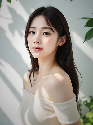 JPG 편집이미지 응시 여자 잎 그림자 한명 미소 상반신 성인 햇빛 뷰티 뷰티풀 청순 의료성형뷰티 성인여자한명만 편집실사 오프숄더 AI인물포토 AI콘텐츠 식물 1 시선 컨셉 상의 표정 사람 태양 CG 여자한명만 성인여자만 파일형식 AI포토