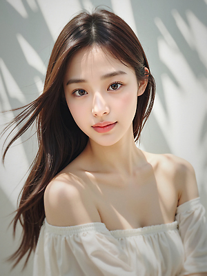 JPG 편집이미지 응시 여자 그림자 한명 미소 상반신 성인 햇빛 뷰티 뷰티풀 청순 의료성형뷰티 성인여자한명만 편집실사 오프숄더 AI인물포토 AI콘텐츠 1 시선 컨셉 상의 표정 사람 태양 CG 여자한명만 성인여자만 파일형식 AI포토