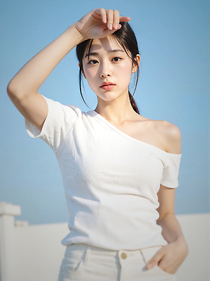 JPG 편집이미지 여자 하늘색 하늘 한명 상반신 성인 야외 여름 햇빛 뷰티 손들기 가림 주머니손 눈부심 얼굴가리기 묶은머리 의료성형뷰티 성인여자한명만 청량 편집실사 AI인물포토 AI콘텐츠 1 헤어스타일 계절 모션 사람 파란색 태양 CG 여자한명만 성인여자만 파일형식 AI포토