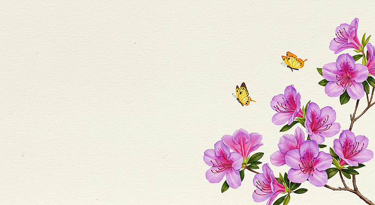 JPG 꽃 분홍색 나비 백그라운드 꽃백그라운드 일러스트 봄꽃 자연 수채화 프레임 사람없음 봄 진달래 한지 철쭉 카피스페이스 봄배경 국내일러스트 AI일러스트 AI콘텐츠 식물 계절 종이 컬러 곤충 공백 생태계 파일형식