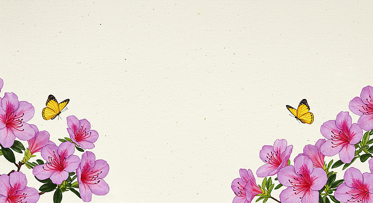 JPG 꽃 분홍색 나비 백그라운드 꽃백그라운드 일러스트 봄꽃 자연 수채화 프레임 사람없음 봄 진달래 한지 철쭉 카피스페이스 봄배경 국내일러스트 AI일러스트 AI콘텐츠 식물 계절 종이 컬러 곤충 공백 생태계 파일형식