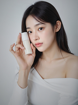 JPG 편집이미지 여자 생머리 한명 들기 상반신 성인 화장 뷰티 스킨케어 의료성형뷰티 성인여자한명만 세럼 편집실사 AI인물포토 AI콘텐츠 1 헤어스타일 모션 사람 화장품 CG 여자한명만 성인여자만 파일형식 AI포토