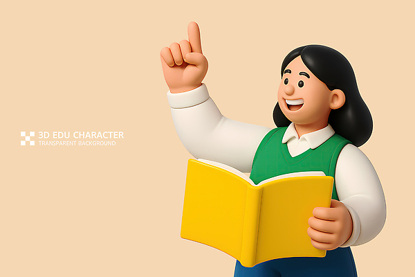 PSD 편집이미지 학생 여자 교복 청소년 교재 3D캐릭터 한명 미소 들기 상반신 책 학습 3D 가리킴 살구색 십대여자한명만 편집3D 캐릭터 1 옷 교육 컬러 모션 표정 사람 손짓 디지털합성 여자한명만 십대여자만 파일형식