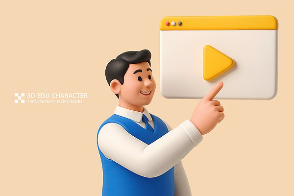 PSD 편집이미지 학생 남자 교복 청소년 3D캐릭터 한명 미소 상반신 학습 3D 터치 가리킴 재생 클릭 인터넷창 살구색 온라인강의 십대남자한명만 편집3D 캐릭터 1 옷 교육 컬러 인터넷 표정 사람 손짓 강의 디지털합성 남자한명만 십대남자만 파일형식 언택트
