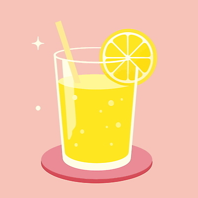 분홍색 일러스트 잔 빨대 사람없음 반짝임 레몬 레모네이드 컵받침 슬라이스 레몬장식 국내일러스트 AI파일 식기 컬러 과일 모션 장식 받침대 에이드 파일형식 벡터