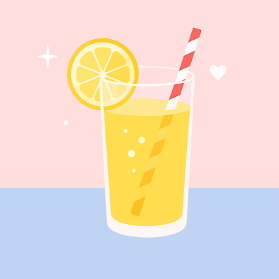 분홍색 하늘색 일러스트 잔 빨대 사람없음 반짝임 레몬 레모네이드 슬라이스 레몬장식 국내일러스트 AI파일 식기 컬러 과일 모션 장식 파란색 에이드 파일형식 벡터