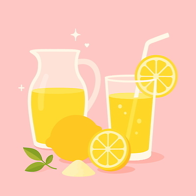 분홍색 잎 일러스트 유리병 잔 빨대 사람없음 반짝임 설탕 레몬 레모네이드 슬라이스 레몬장식 국내일러스트 AI파일 식물 식기 컬러 과일 모션 병_용기 장식 에이드 파일형식 벡터