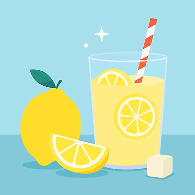하늘색 일러스트 잔 빨대 사람없음 반짝임 각설탕 레몬 레모네이드 슬라이스 레몬장식 국내일러스트 AI파일 식기 과일 모션 장식 파란색 설탕 에이드 파일형식 벡터