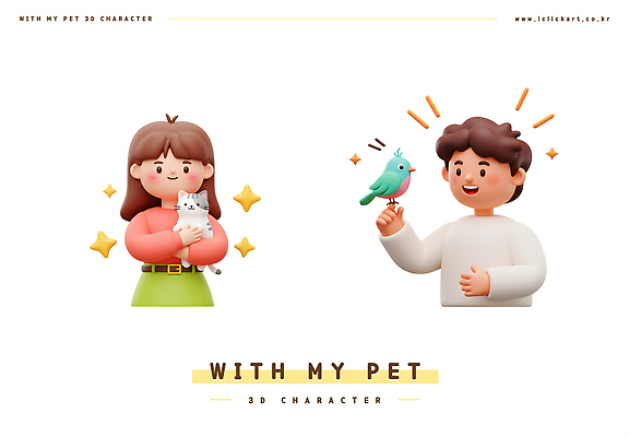 PSD 편집이미지 여자 남자 행복 안기 조류 미소 상반신 성인 두명 반짝임 손들기 고양이 성인만 편집3D 동물 감정 포유류 모션 표정 사람 반려동물 3D 파일형식