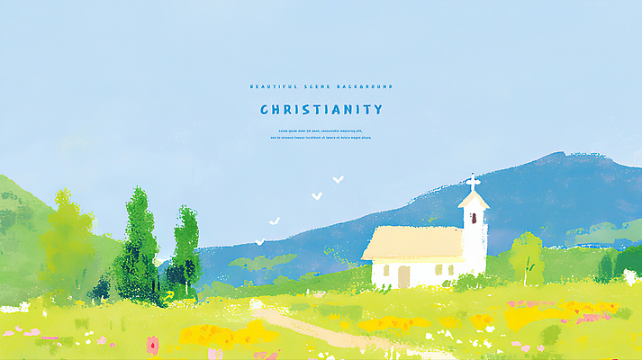 PSD 나무 편집이미지 기독교 길 꽃밭 조류 하늘 수채화 산 잔디 사람없음 교회 이미지편집 식물 동물 꽃 종교 종교건축 건물 파일형식