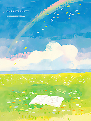 PSD 구름 편집이미지 기독교 무지개 꽃밭 하늘 수채화 잔디 사람없음 성경 이미지편집 자연요소 식물 꽃 종교 종교용품 파일형식