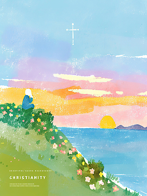 전신 PSD 편집이미지 여자 기독교 바다 십자가 꽃밭 하늘 수채화 한명 앉기 잔디 성인 노을 절벽 기도 성인여자한명만 이미지편집 자연요소 식물 1 꽃 종교 모션 사람 여자한명만 성인여자만 파일형식