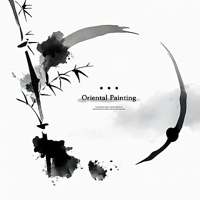 PSD 백그라운드 일러스트 붓터치 흑백 수묵화 사람없음 원형 먹 대나무 동양화 번짐 국내일러스트 도형 나무 서예 촬영기법 미술 파일형식 효과