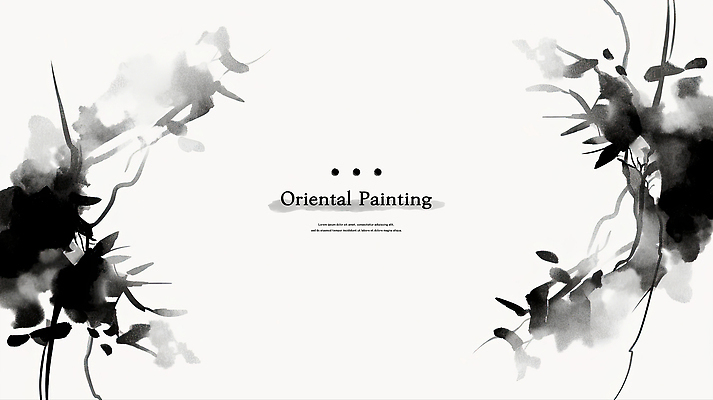 PSD 백그라운드 일러스트 붓터치 나뭇잎 흑백 수묵화 사람없음 먹 동양화 번짐 국내일러스트 잎 서예 촬영기법 미술 파일형식 효과