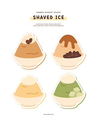 그릇 커피 일러스트 디저트 사람없음 여름 원두 생크림 엘리먼트 인절미 녹차빙수 흑당시럽 국내일러스트 AI파일 식기 계절 음료 음식 떡 크림 시럽 빙수 파일형식 벡터 흑당