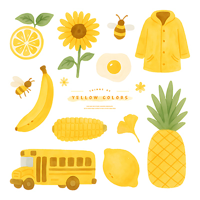 PSD 잎 일러스트 단면 해바라기 수채화 바나나 옥수수 사람없음 노란색 코트 벌 레몬 스쿨버스 파인애플 오브젝트 은행잎 슬라이스 게살계란후라이 엘리먼트 국내일러스트 식물 꽃 컬러 곤충 과일 버스 곡류 외투 계란프라이 열대과일 파일형식
