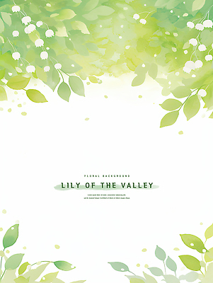 PSD 잎 일러스트 수채화 사람없음 초록색 은방울꽃 카피스페이스 국내일러스트 식물 꽃 컬러 공백 파일형식