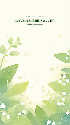 PSD 잎 일러스트 수채화 사람없음 초록색 은방울꽃 카피스페이스 국내일러스트 식물 꽃 컬러 공백 파일형식