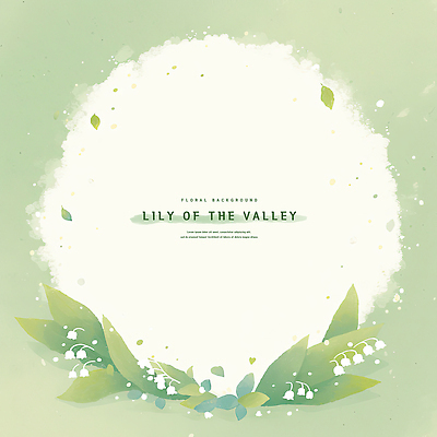 PSD 잎 일러스트 수채화 사람없음 초록색 은방울꽃 카피스페이스 국내일러스트 식물 꽃 컬러 공백 파일형식