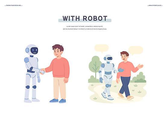 전신 나무 남자 말풍선 일러스트 악수 대화 미소 잔디 성인 두명 일상 손들기 걷기 산책 산책로 성인남자만 휴머노이드 국내일러스트 AI파일 식물 길 모션 휴식 표정 말하기 사람 손짓 라이프 로봇 남자만 성인만 파일형식 벡터