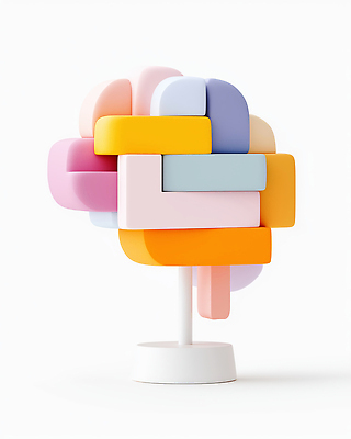 JPG 편집이미지 추상 사람없음 컬러풀 조형물 3D 모형 뇌 편집3D AI컴퓨터그래픽 AI콘텐츠 컬러 무늬 미술 디지털합성 파일형식