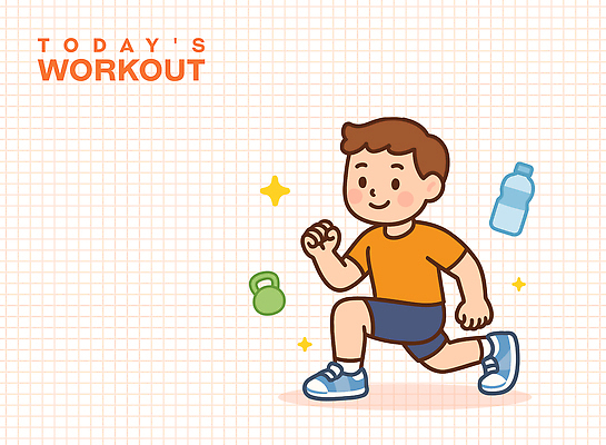 전신 남자 일러스트 한명 미소 성인 반짝임 운동복 웨이트트레이닝 생수 런지 살구색 케틀벨 성인남자한명만 국내일러스트 AI파일 1 옷 컬러 모션 표정 사람 운동 물병 남자한명만 성인남자만 파일형식 벡터