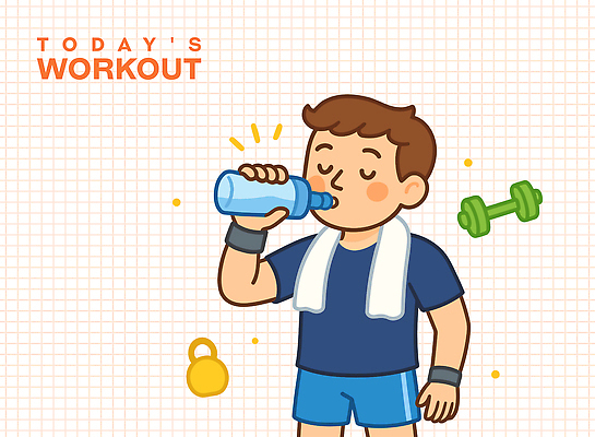 남자 일러스트 한명 들기 성인 반짝임 운동복 수건 아령 마시기 웨이트트레이닝 물병 살구색 케틀벨 성인남자한명만 국내일러스트 AI파일 1 옷 컬러 모션 사람 위생용품 운동 물통 남자한명만 성인남자만 파일형식 벡터