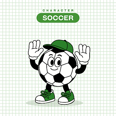 일러스트 축구공 웃음 사람없음 초록색 손들기 귀여움 축구 축구캐릭터 캡모자 일러캐릭터 AI파일 캐릭터 모자_잡화 컬러 컨셉 공 축구용품 모션 표정 구기 스포츠캐릭터 파일형식 벡터