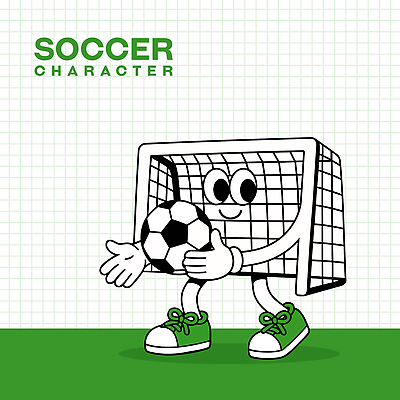 일러스트 축구공 웃음 사람없음 초록색 달리기 손들기 귀여움 축구골대 축구캐릭터 일러캐릭터 AI파일 캐릭터 컬러 컨셉 공 축구용품 모션 표정 축구 골대 스포츠캐릭터 파일형식 벡터