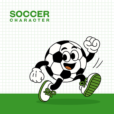 일러스트 축구공 웃음 사람없음 초록색 달리기 손들기 귀여움 축구 축구캐릭터 일러캐릭터 AI파일 캐릭터 컬러 컨셉 공 축구용품 모션 표정 구기 스포츠캐릭터 파일형식 벡터