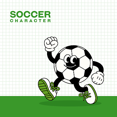 일러스트 축구공 웃음 사람없음 초록색 달리기 손들기 귀여움 축구 축구캐릭터 일러캐릭터 AI파일 캐릭터 컬러 컨셉 공 축구용품 모션 표정 구기 스포츠캐릭터 파일형식 벡터