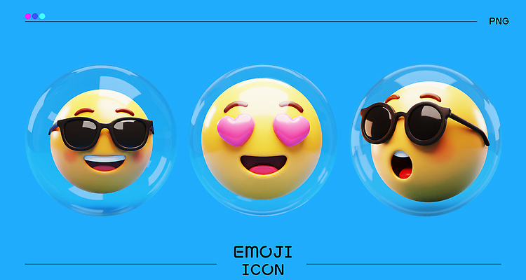 PSD 편집이미지 행복 하늘색 3D캐릭터 사랑 웃음 사람없음 세트 선글라스 3D 놀람 하트 반하는 이모지 편집3D 모양 캐릭터 감정 안경 컨셉 표정 파란색 디지털합성 파일형식