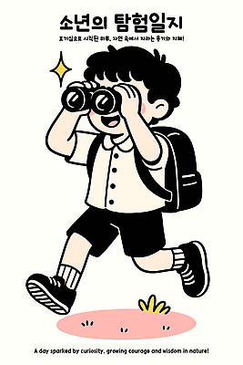 전신 남자 어린이 일러스트 책가방 한명 웃음 들기 소년 잔디 반짝임 달리기 망원경 탐험 일기 소년한명만 일러캐릭터 AI파일 식물 캐릭터 1 가방 모션 표정 사람 남자한명만 소년만 파일형식 벡터