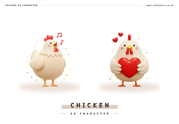PSD 편집이미지 음표 노래 3D캐릭터 미소 들기 사람없음 세트 3D 귀여움 하트 닭캐릭터 편집3D 모양 캐릭터 기호 음악 동물캐릭터 컨셉 모션 표정 닭 디지털합성 파일형식
