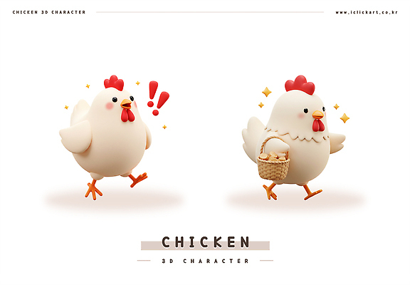 PSD 편집이미지 3D캐릭터 미소 들기 사람없음 반짝임 세트 3D 바구니 걷기 귀여움 느낌표 닭캐릭터 편집3D 캐릭터 기호 동물캐릭터 컨셉 모션 표정 닭 디지털합성 파일형식