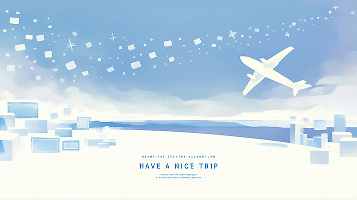 PSD 구름 여행 하늘색 일러스트 하늘 비행기 풍경 빌딩 사람없음 반짝임 국내일러스트 자연요소 항공교통 모션 대중교통 건물 파란색 파일형식
