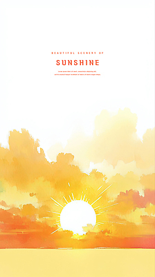 PSD 구름 일러스트 하늘 수채화 사람없음 햇빛 태양 노란색 일출 감성 국내일러스트 자연요소 컬러 컨셉 노을 파일형식