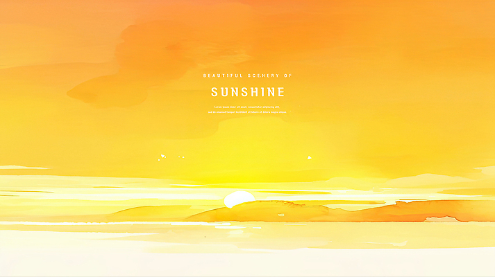 PSD 구름 일러스트 하늘 수채화 사람없음 햇빛 태양 노란색 일출 감성 국내일러스트 자연요소 컬러 컨셉 노을 파일형식