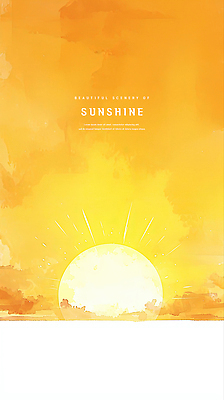 PSD 구름 일러스트 하늘 수채화 사람없음 햇빛 태양 노란색 일출 감성 국내일러스트 자연요소 컬러 컨셉 노을 파일형식