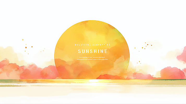 PSD 구름 일러스트 하늘 수채화 사람없음 햇빛 태양 노란색 일출 감성 국내일러스트 자연요소 컬러 컨셉 노을 파일형식