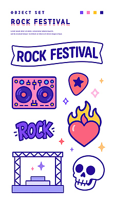 일러스트 불꽃 해골 사람없음 반짝임 세트 보라색 무대 하트 락 디제잉기계 락페스티벌 음악축제 피크 국내일러스트 AI파일 모양 음악 컬러 모션 불 뼈 축제 로큰롤 파일형식 벡터