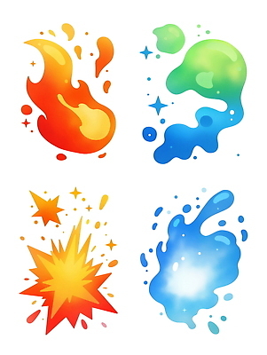 PSD 하늘색 일러스트 불꽃 사람없음 빨간색 연두색 물 반짝임 세트 에너지 게임 독약 원소 묘기 폭발 마법 엘리먼트 초능력 이펙트그래픽 국내일러스트 자연요소 컬러 그래픽백그라운드 모션 놀이 불 초록색 파란색 화학 파일형식