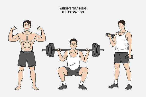 전신 PSD 남자 일러스트 미소 들기 성인 세명 운동복 손들기 아령 역기 웨이트트레이닝 보디빌더 트레이너 근육질 성인남자만 일러캐릭터 캐릭터 옷 모션 근육 표정 사람 운동 헬스 보디빌딩 몸매 남자만 성인만 파일형식