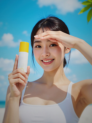 JPG 구름 편집이미지 여자 하늘 그림자 한명 미소 들기 상반신 성인 여름 햇빛 손들기 가림 선크림 의료성형뷰티 성인여자한명만 청량 편집실사 AI인물포토 AI콘텐츠 자연요소 1 계절 모션 표정 사람 태양 화장품 CG 여자한명만 성인여자만 파일형식 AI포토