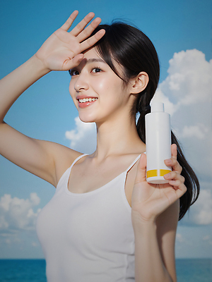 JPG 구름 편집이미지 여자 하늘 그림자 한명 미소 들기 상반신 성인 여름 햇빛 손들기 가림 선크림 의료성형뷰티 성인여자한명만 청량 편집실사 AI인물포토 AI콘텐츠 자연요소 1 계절 모션 표정 사람 태양 화장품 CG 여자한명만 성인여자만 파일형식 AI포토