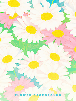 PSD 분홍색 잎 꽃백그라운드 일러스트 수채화 사람없음 흰색 국내일러스트 식물 꽃 컬러 백그라운드 파일형식