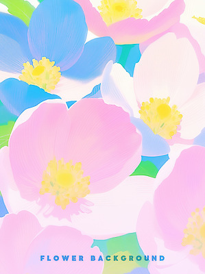 PSD 분홍색 잎 꽃백그라운드 일러스트 수채화 사람없음 국내일러스트 식물 꽃 컬러 백그라운드 파일형식